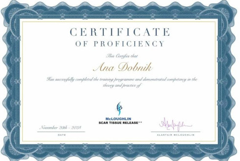 Mehčanje brazgotin Certifikat